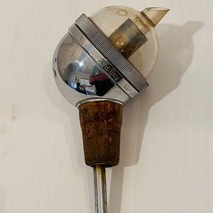 Vintage Chrome Bottle Stopper Pourer Liquor